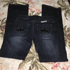 Cowgirl Tuff Black Wild and Wooly Jeans 26 L